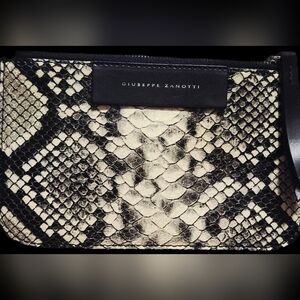 GIUSEPPE  ZANOTTI  SNAKESKIN  CREAM & BLACK  WRISTLET